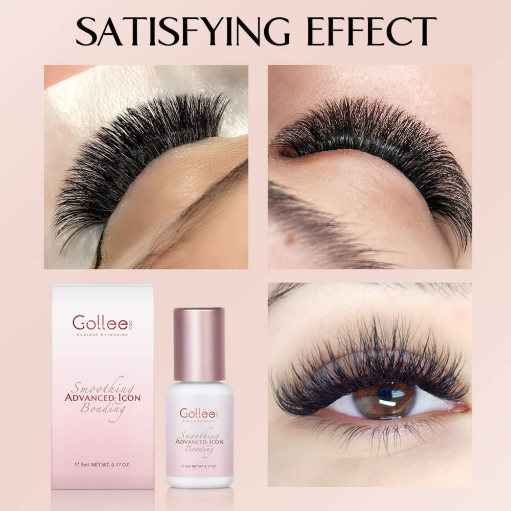 GOLLEEPRO lash glue offers up to 7 weeks retention for extended wear.