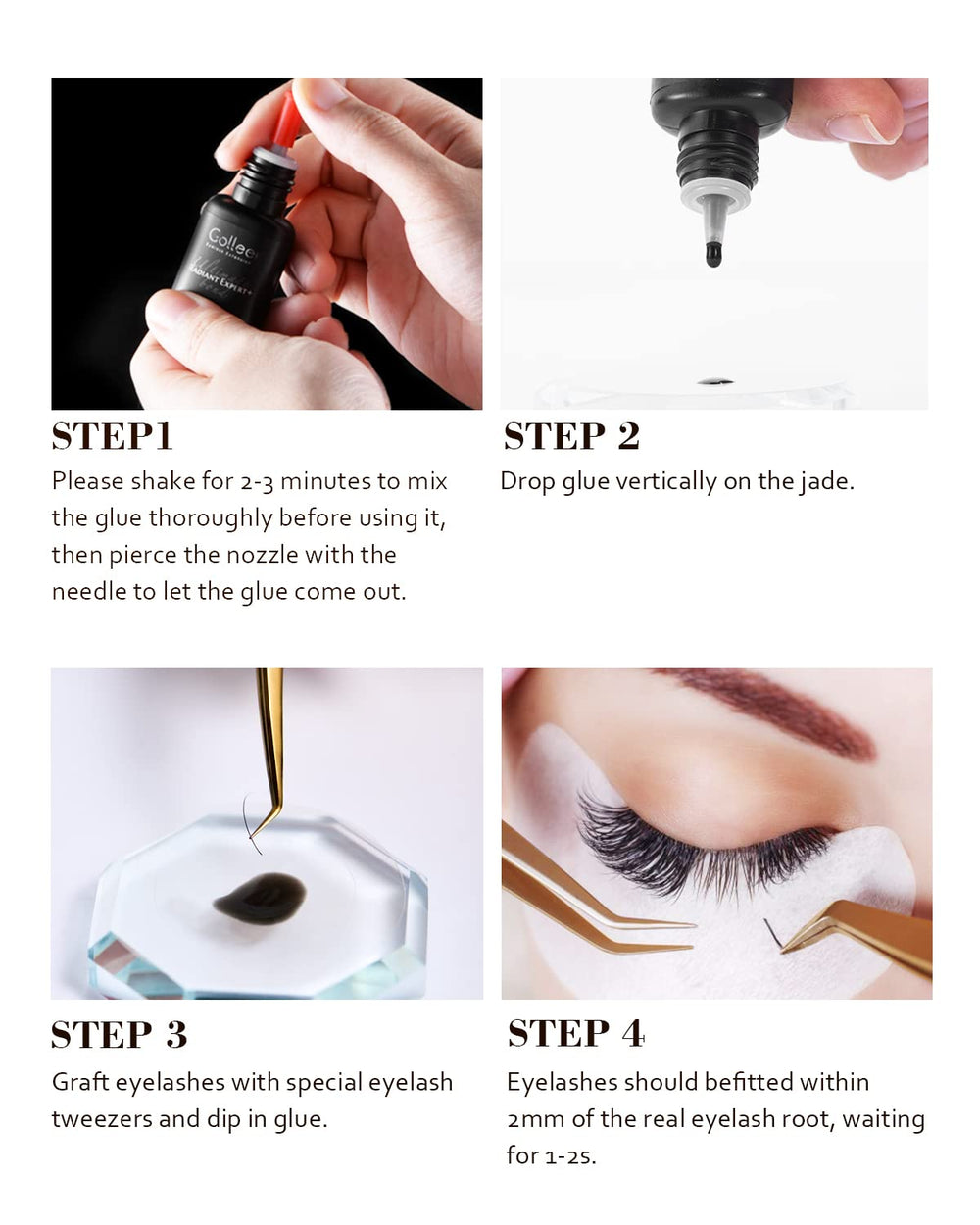 GOLLEEPRO lash glue bottle on salon worktable in use