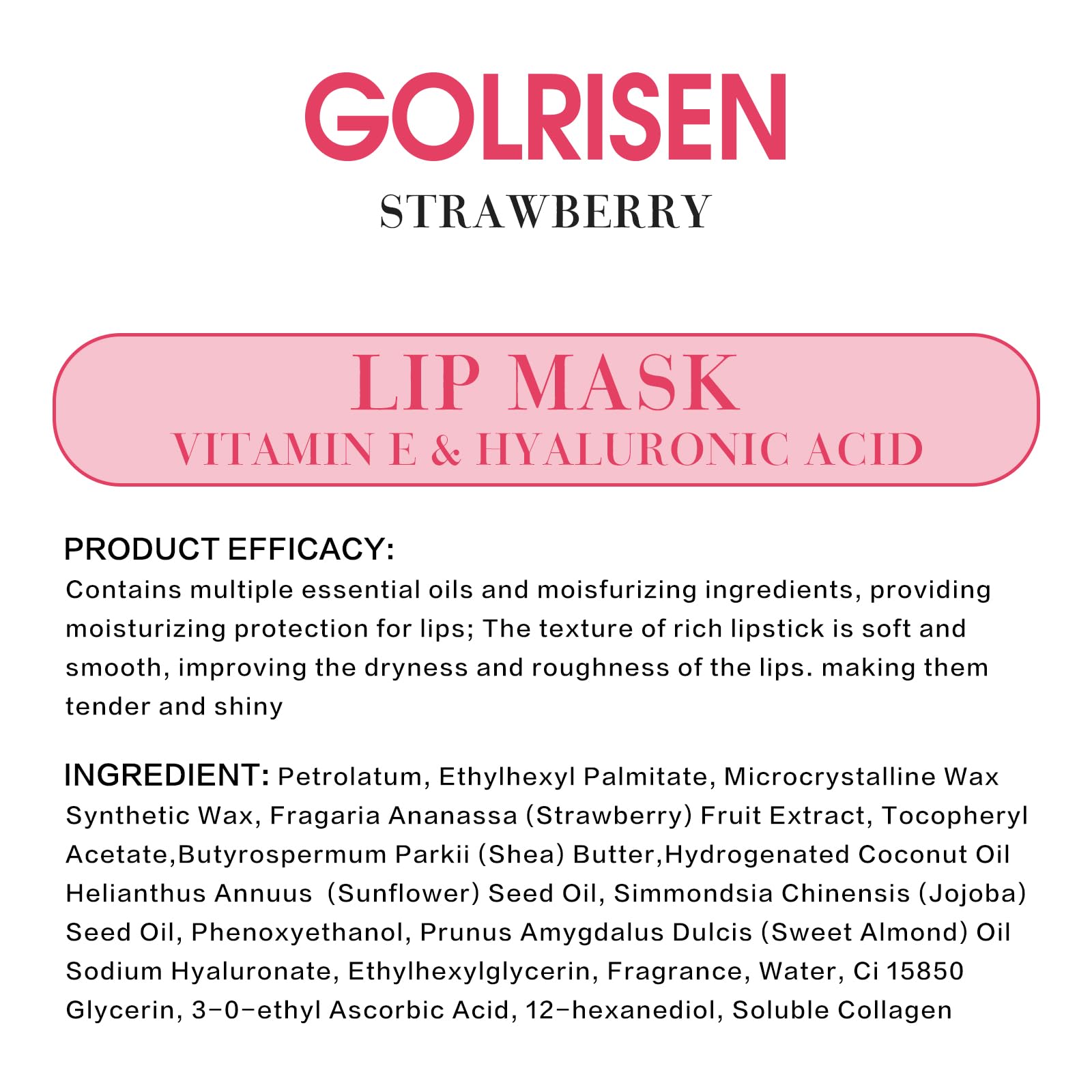 GOLRISEN lip mask supports hydration from day to night for lips.