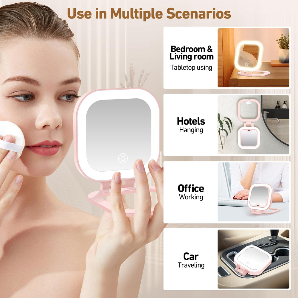 GOMIPURU compact travel mirror fits purses and luggage for easy access