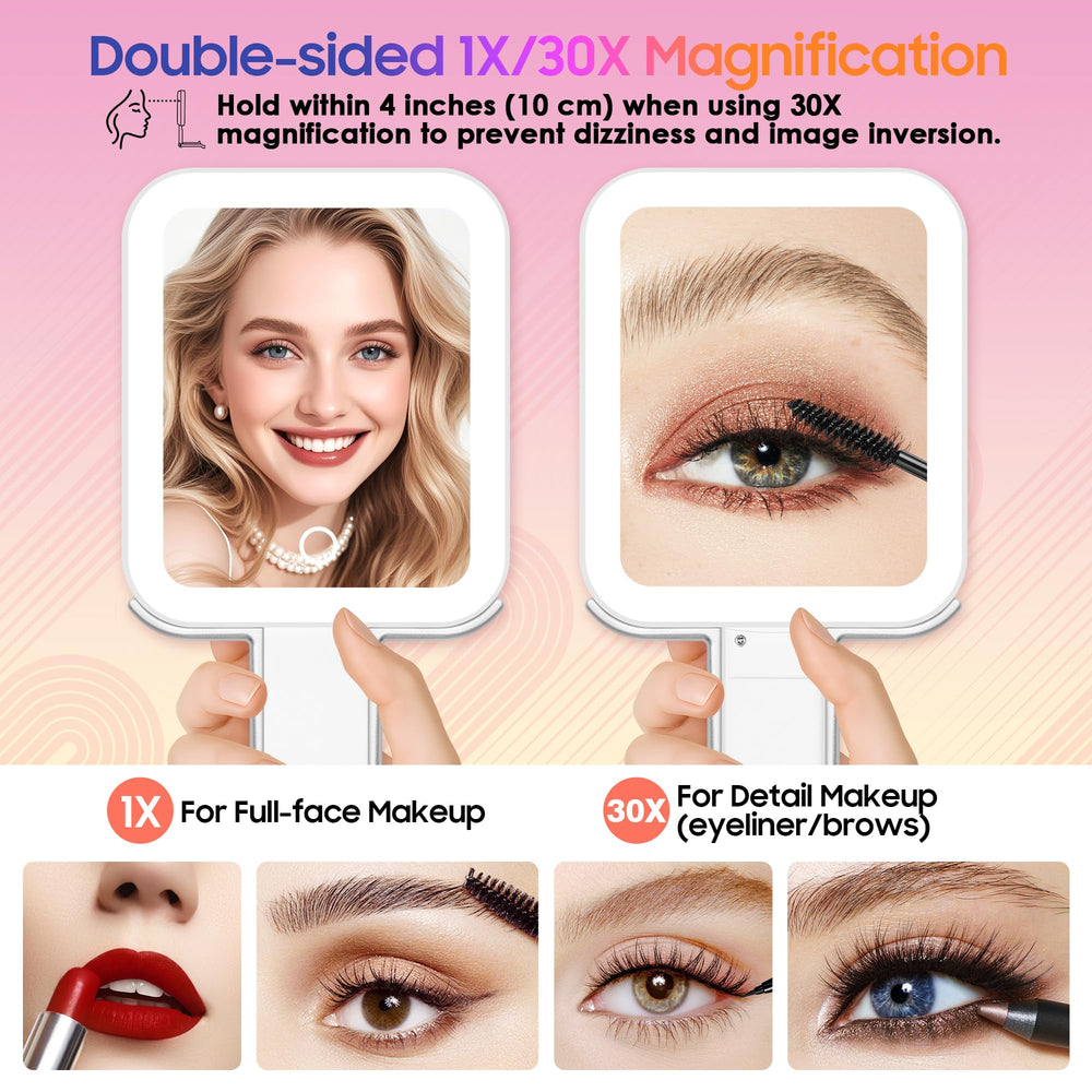 GOMIPURU travel-mirror-light-mode natural setting provides daylight-like clarity.