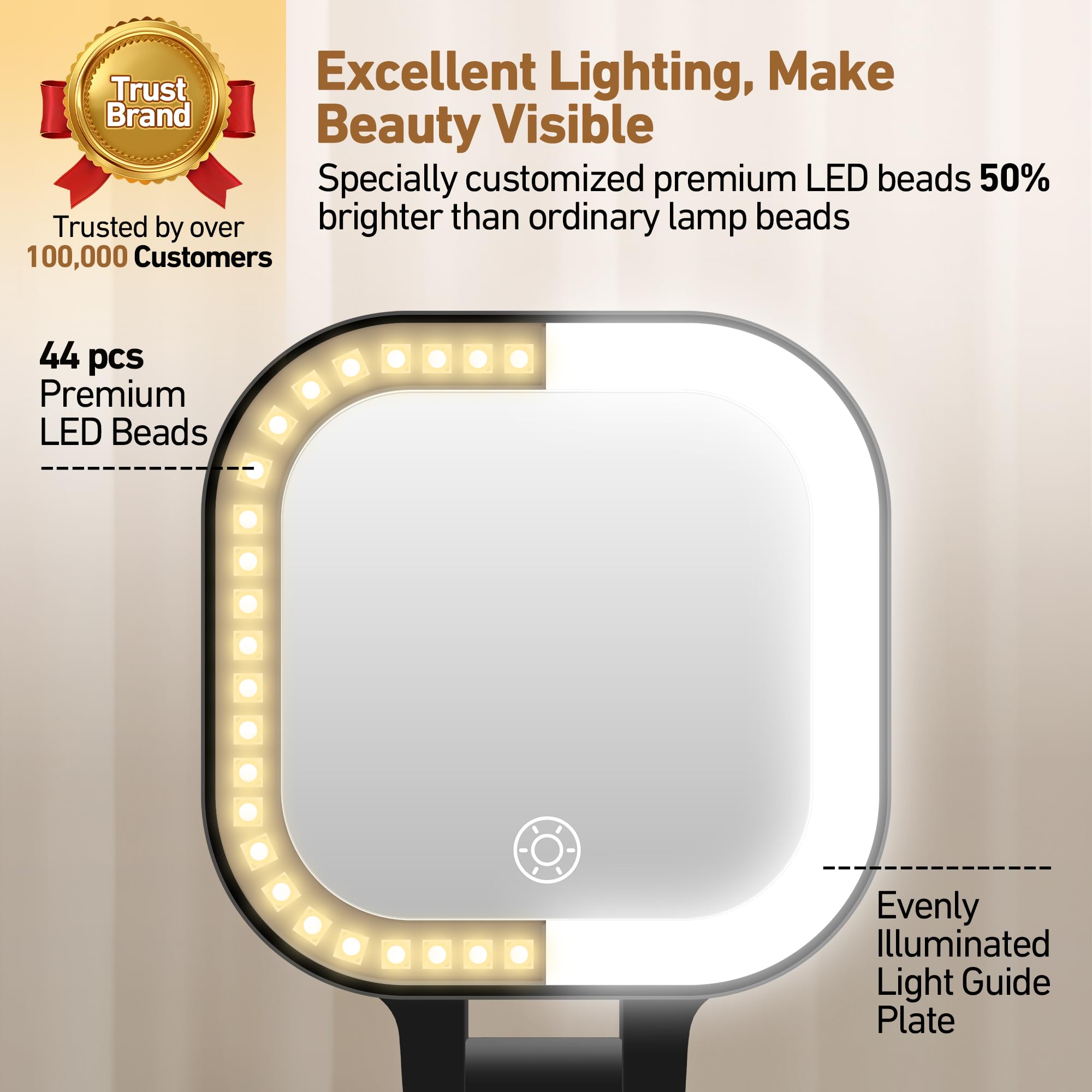 GOMIPURU compact mirror used as desktop, handheld, or wall-hung vanity.