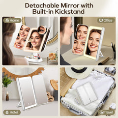 GOMIPURU vanity mirror with lights 30x magnification enables precise lash detailing.