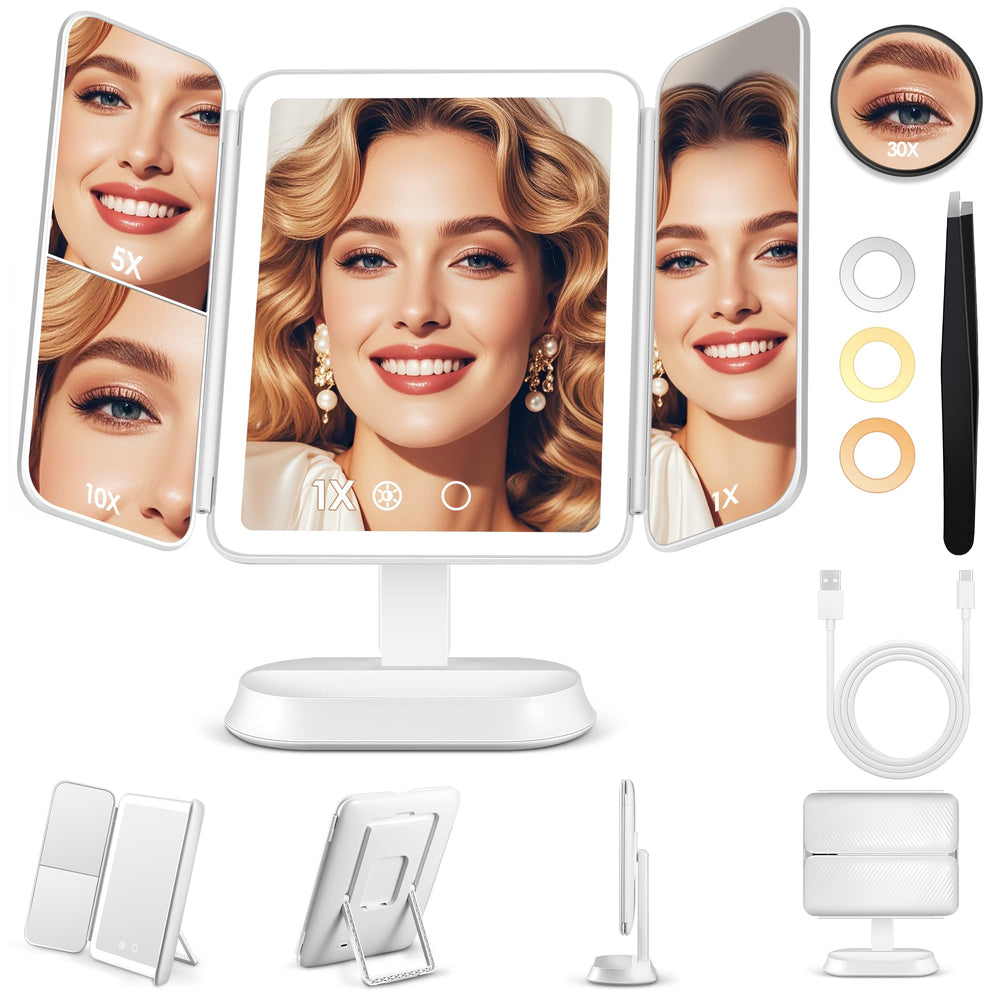 GOMIPURU vanity mirror with lights detachable mirror enables on-the-go touch-ups.