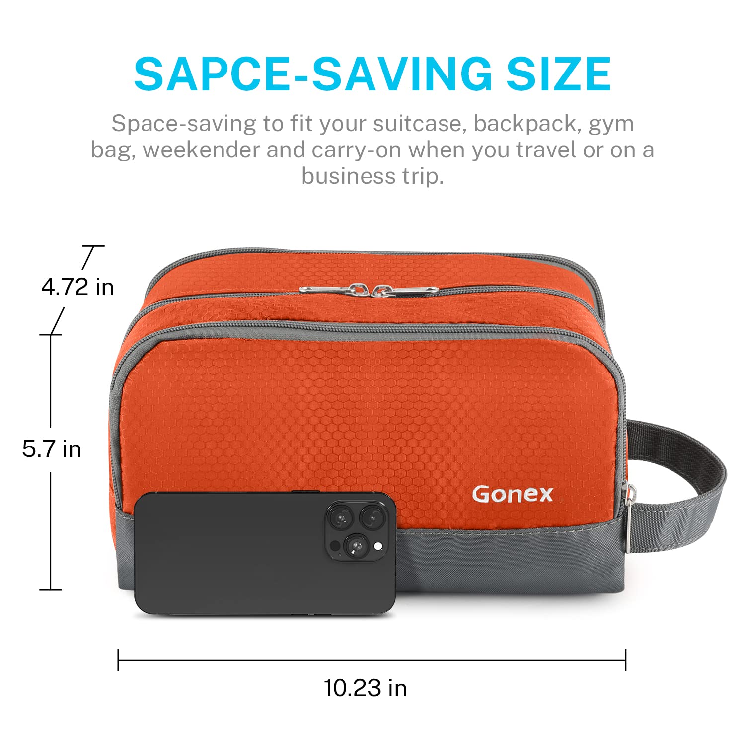 Gonex toiletries bag compact pack — ultra-light design for easy travel