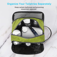 Gonex travel toiletry bag green mesh pouch reveals breathable organization for small items.
