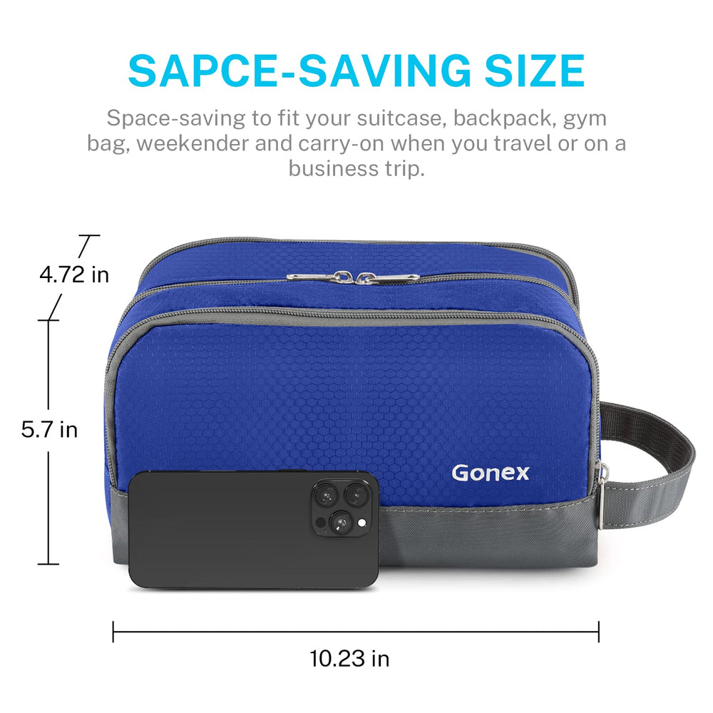 Gonex compact packing when empty yet large capacity for a full travel kit.
