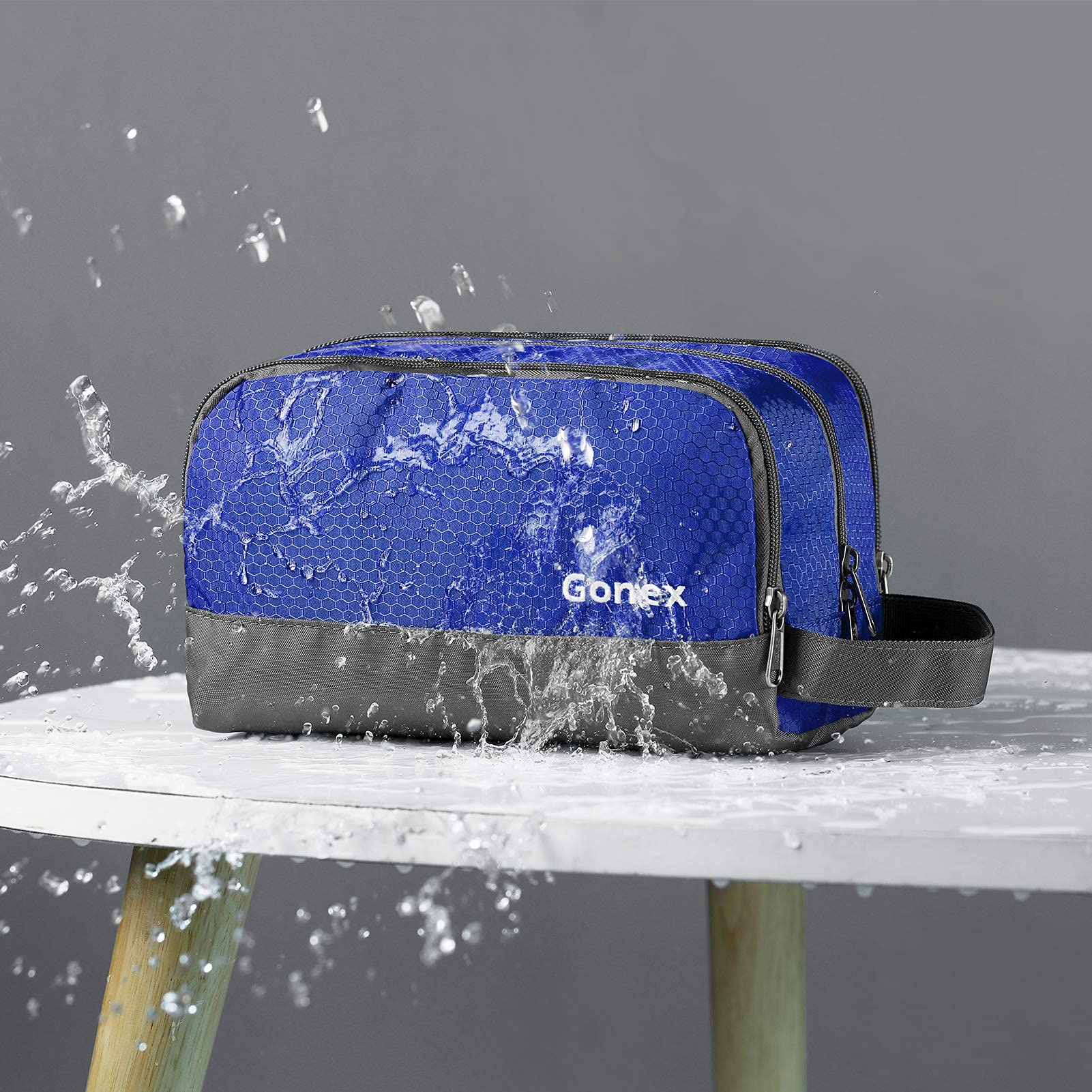 Gonex mesh pouch keeps smaller toiletries visible and breathable for quick access.