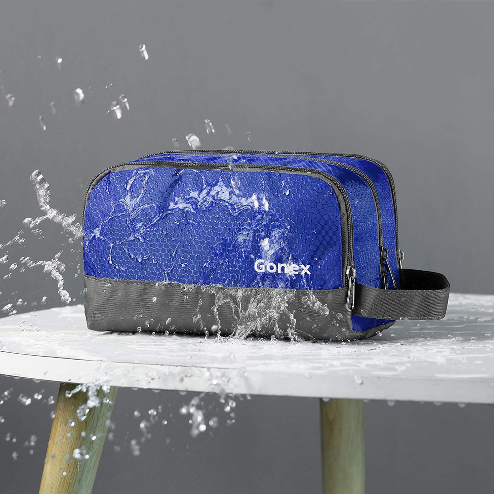 Gonex mesh pouch keeps smaller toiletries visible and breathable for quick access.