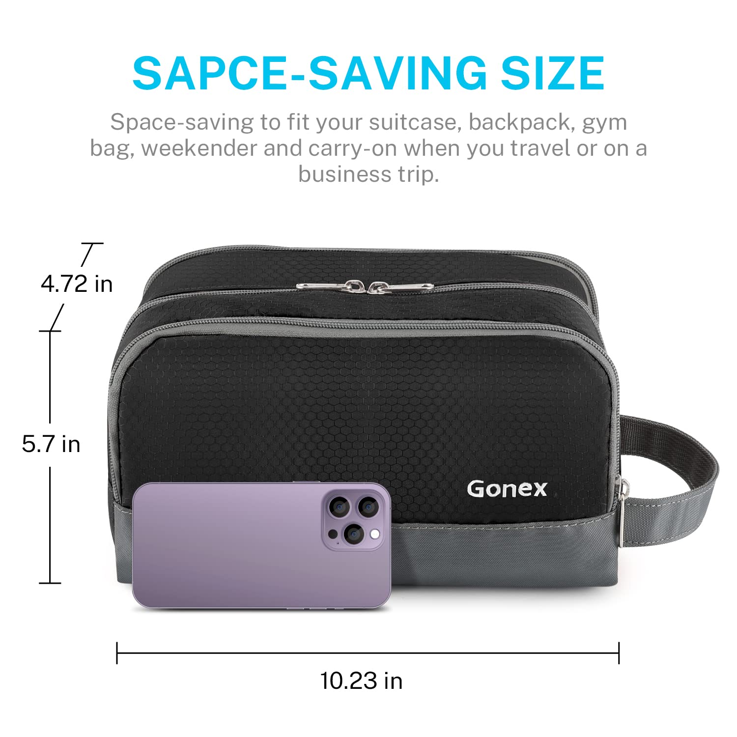 Gonex bag side-handle enables easy carry at airports.