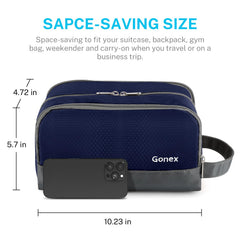 Gonex travel toiletry bag side pocket provides quick-access storage on the go.