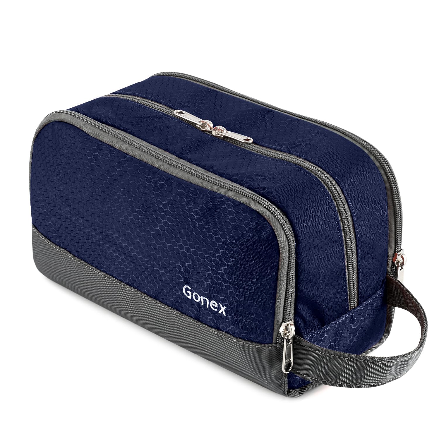 Gonex travel toiletry bag top view, compact and lightweight for easy packing.