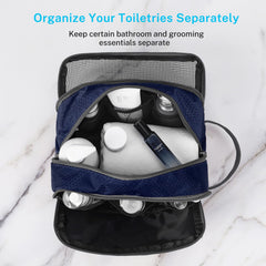 Gonex travel toiletry bag SBS zippers ensure secure closure during travel.