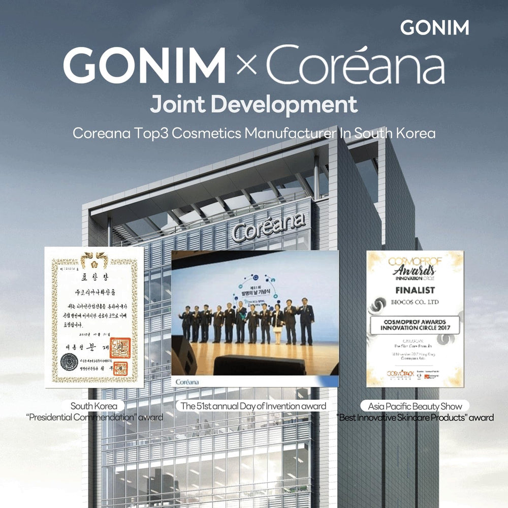 GONIM Face Mask gentle-formula demonstrates alcohol-sulfate-free nourishing care.