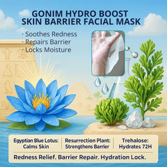 GONIM face-mask travel-essentials sheet designed for on-the-go hydration.