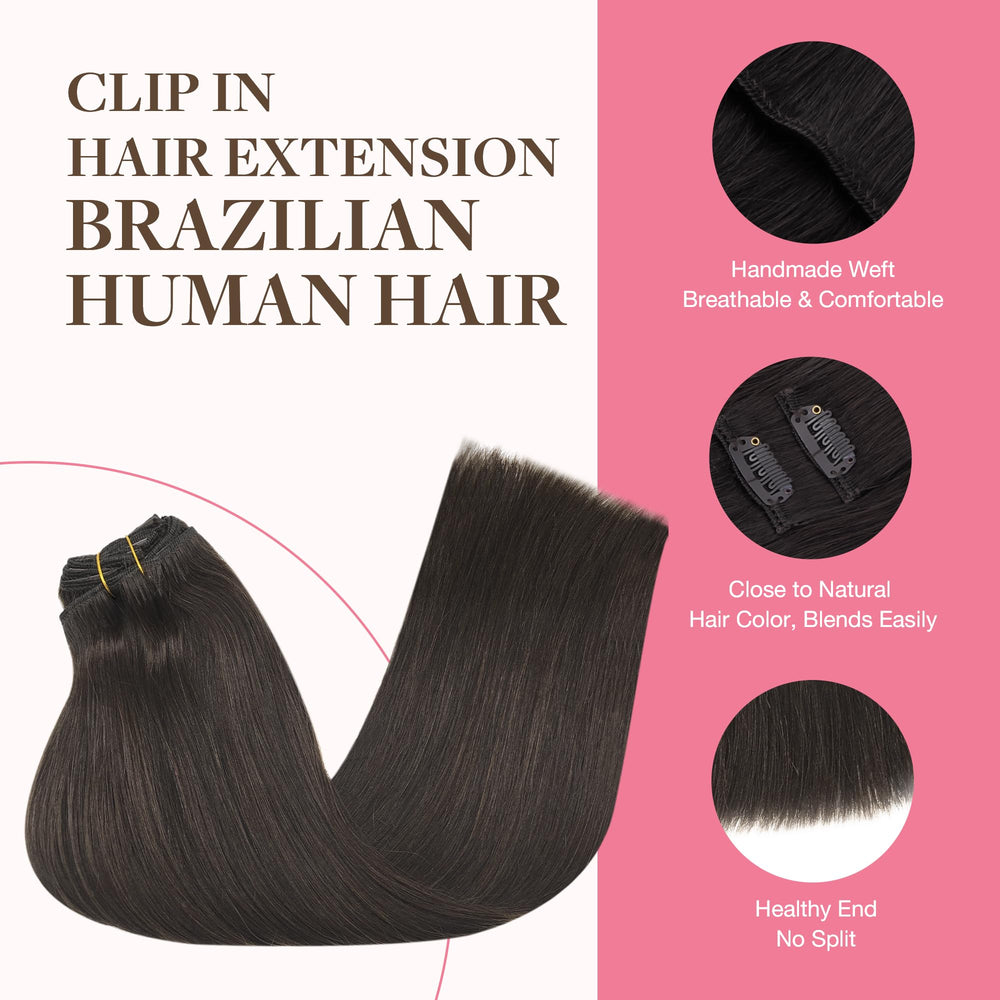 GOO GOO clip-in extensions with discreet silicone-backed clips for comfortable wear