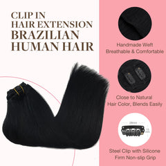GOO GOO heat styling-ready clip-ins shown for versatile looks