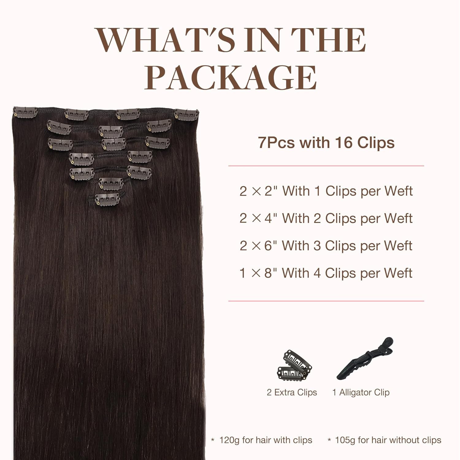 GOO GOO clip-in extensions real human hair close-up for natural styling