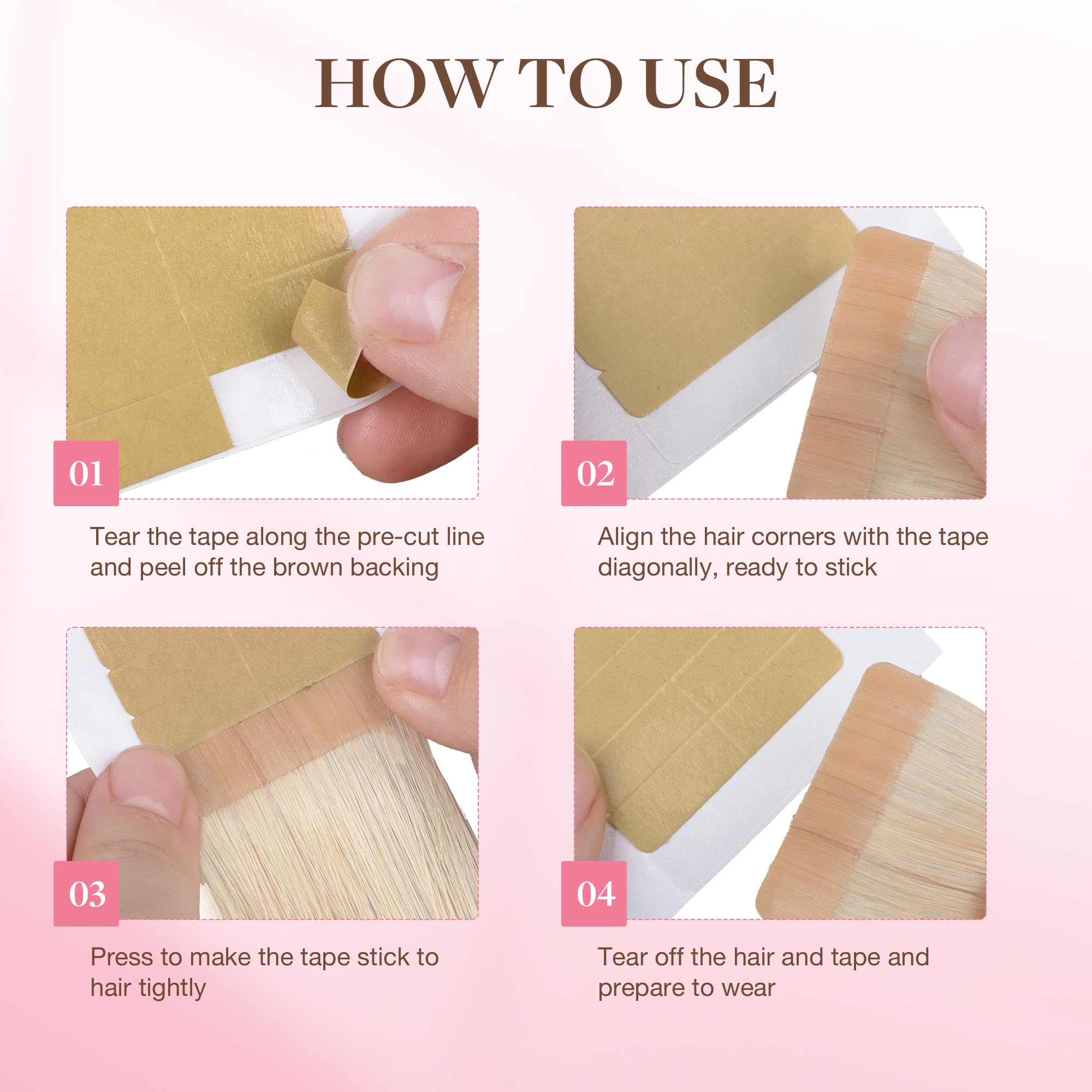 GOO GOO pre-cut tape for easy peel-and-stick application during salon sessions.