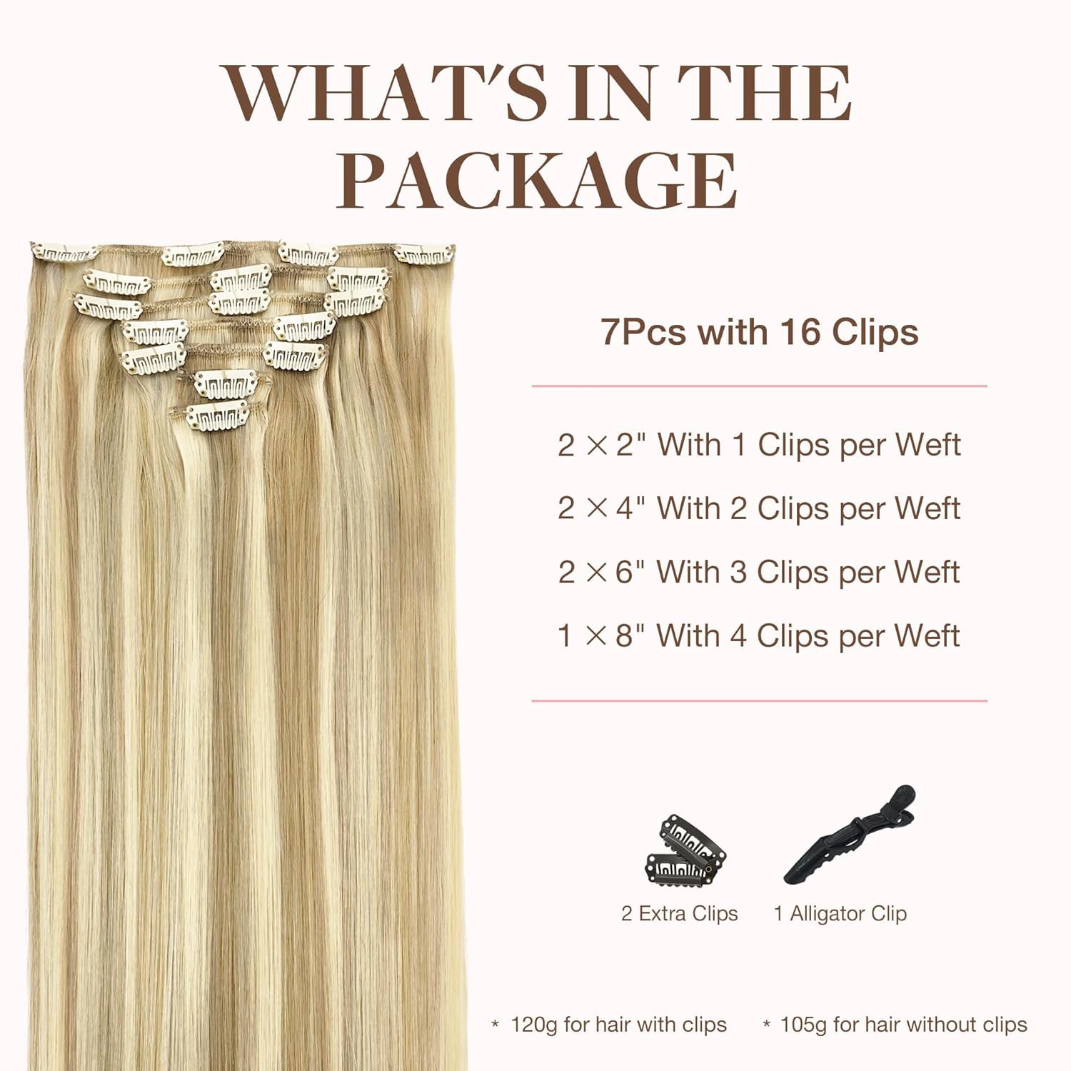 GOO GOO real-human-hair Remy clip-ins for smooth, lustrous everyday styling.