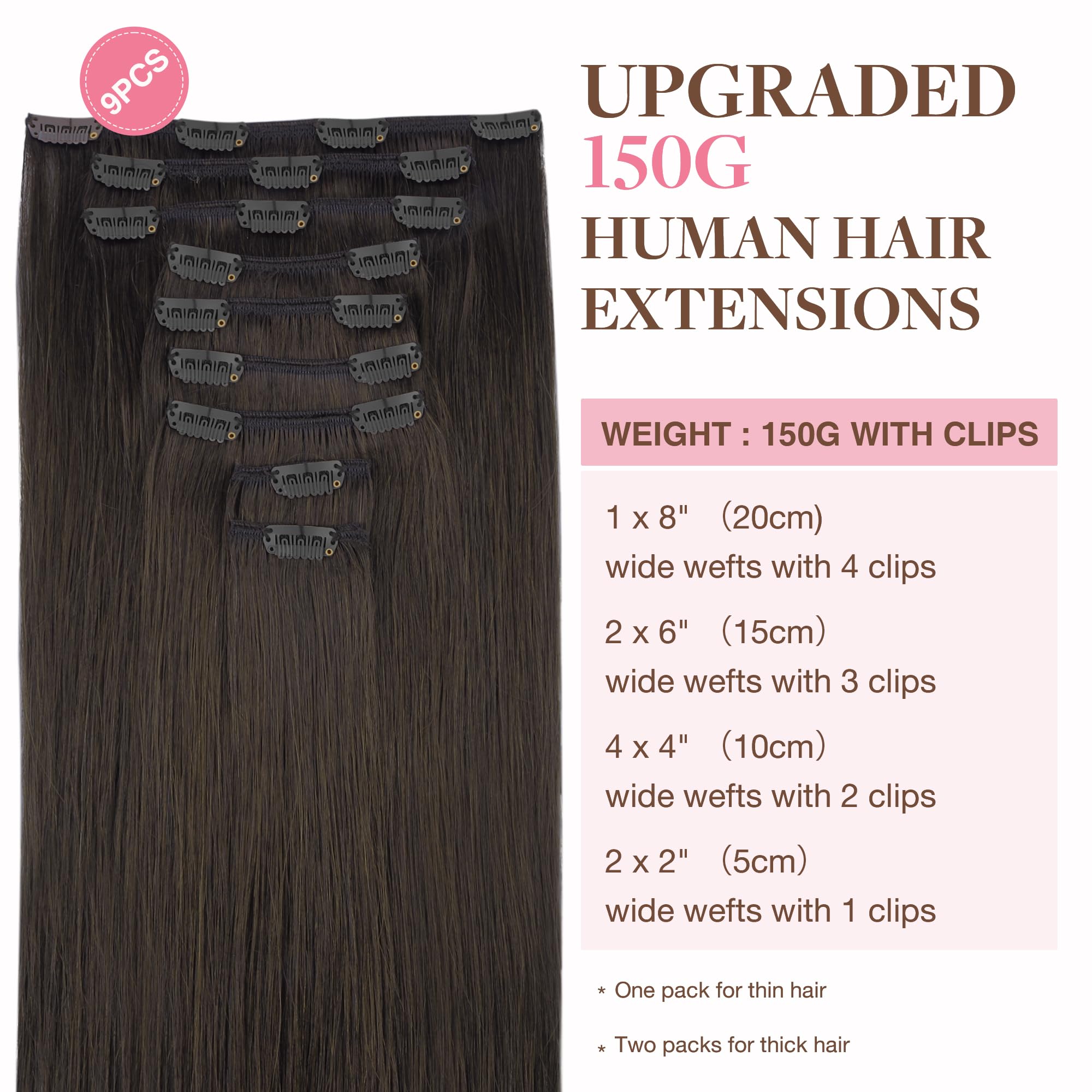 GOO GOO Remy human hair clip-ins clip-detail with silky texture and minimal tangling.