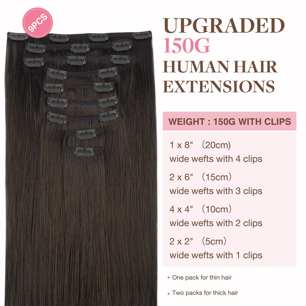 GOO GOO Remy human hair clip-ins clip-detail with silky texture and minimal tangling.