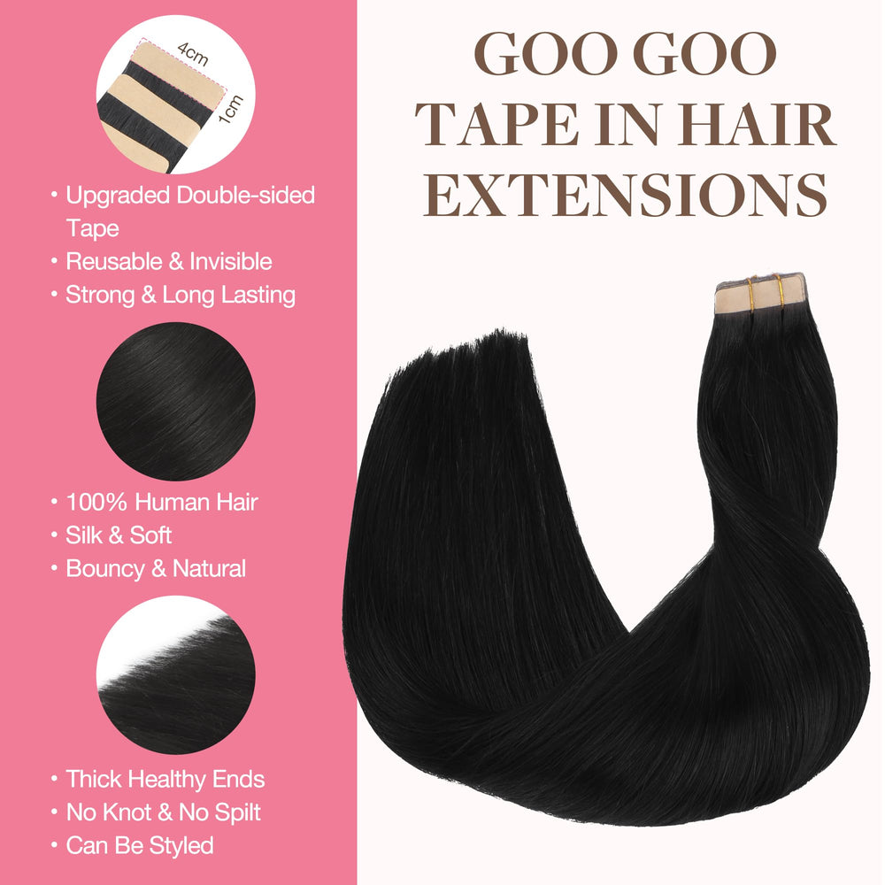 GOO GOO Remy human hair provides silky straight texture for smooth daily styles