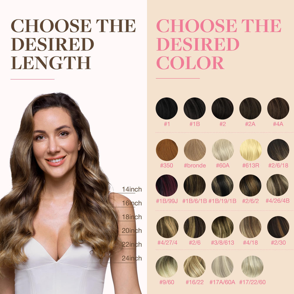 Extensiones GOO GOO tape-in Remy, servicio de coincidencia de color para blend natural.
