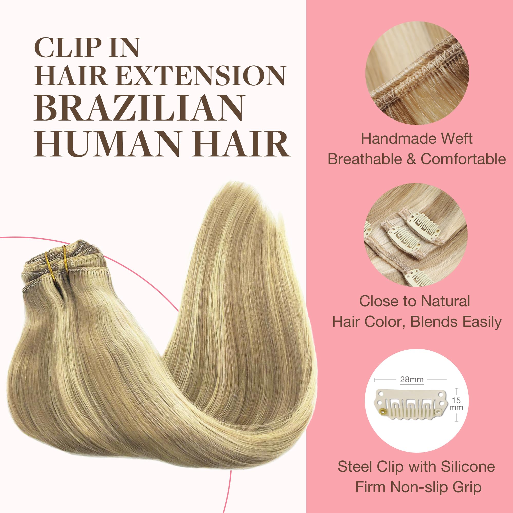 GOO GOO clip-in hair extensions 16 inch provide easy length and fullness.