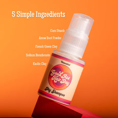 Good Ass Hair Day Dry Shampoo Powder close-up emphasizes talc-free formula.