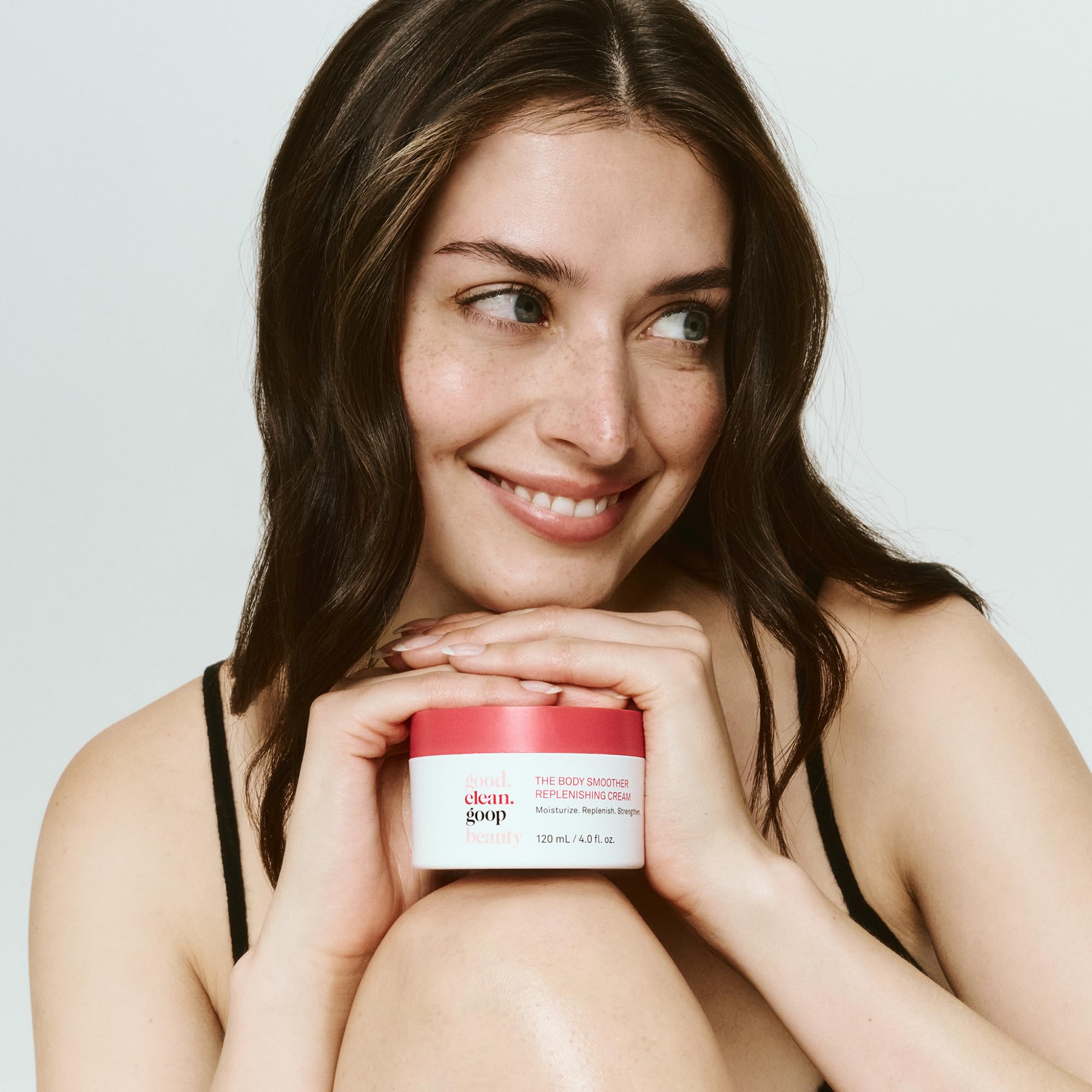 good.clean.goop beauty Body Smoother Cream application demonstrates easy daily moisturization