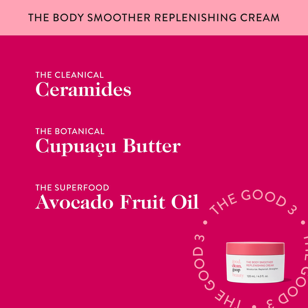 good.clean.goop beauty Body Smoother Cream ingredients ceramides illustrate barrier-supporting formulation