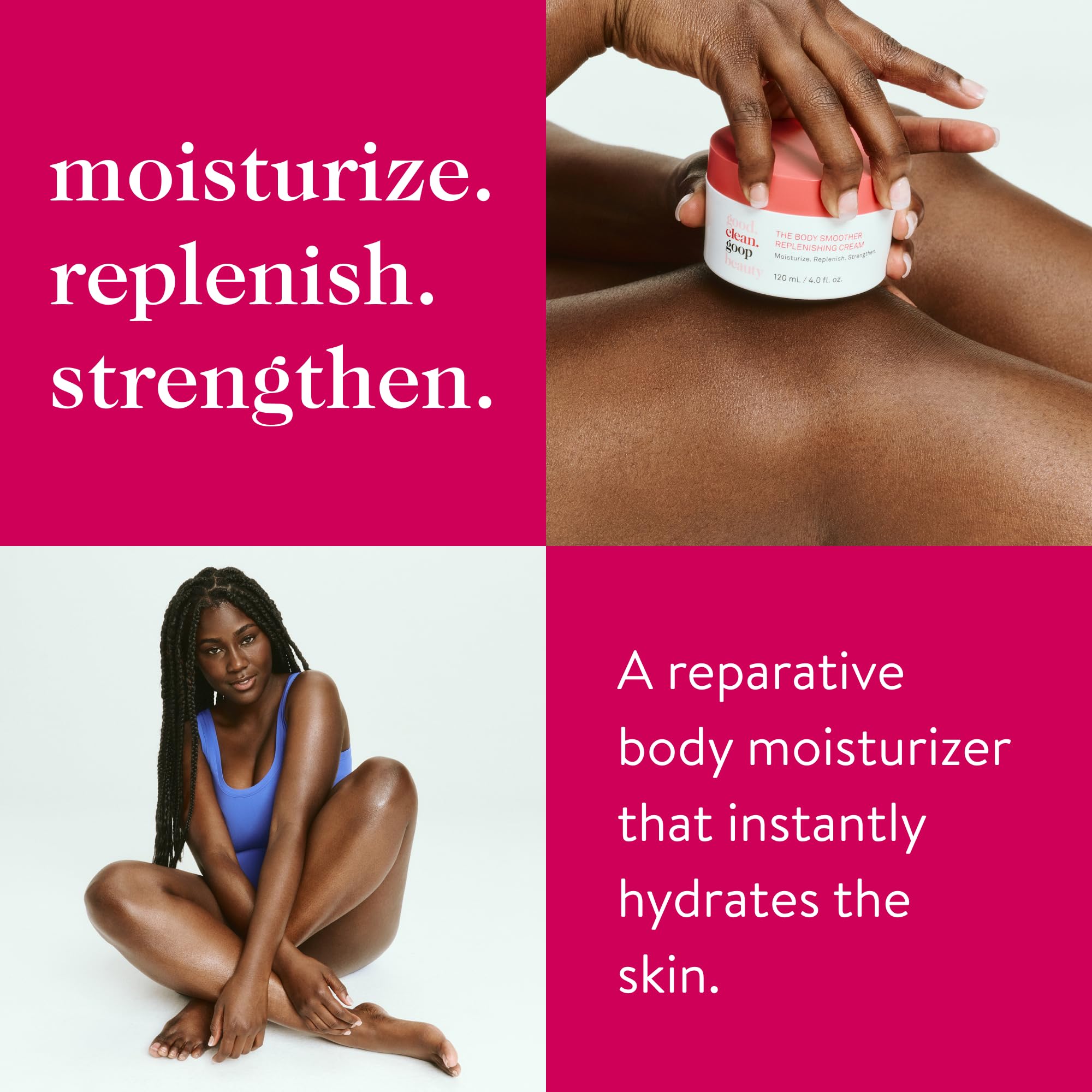 good.clean.goop beauty Body Smoother Cream swirl highlights luxurious texture and creamy consistency