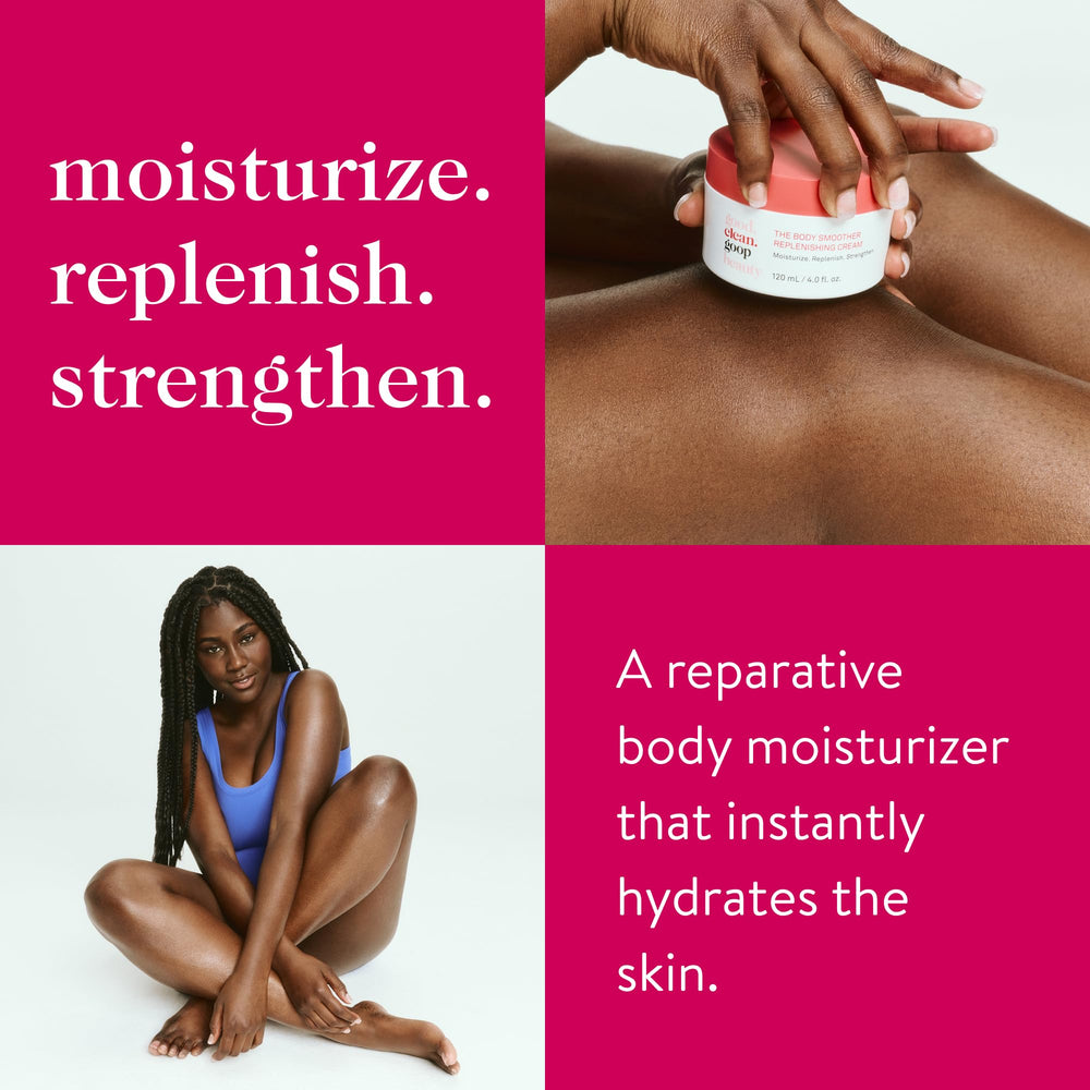 good.clean.goop beauty Body Smoother Cream swirl highlights luxurious texture and creamy consistency