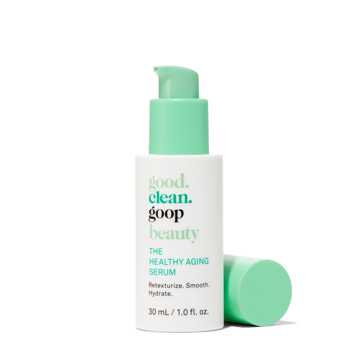 Good Clean Goop Healthy Aging Serum bottle highlights premium skincare packaging for daily anti-aging care.