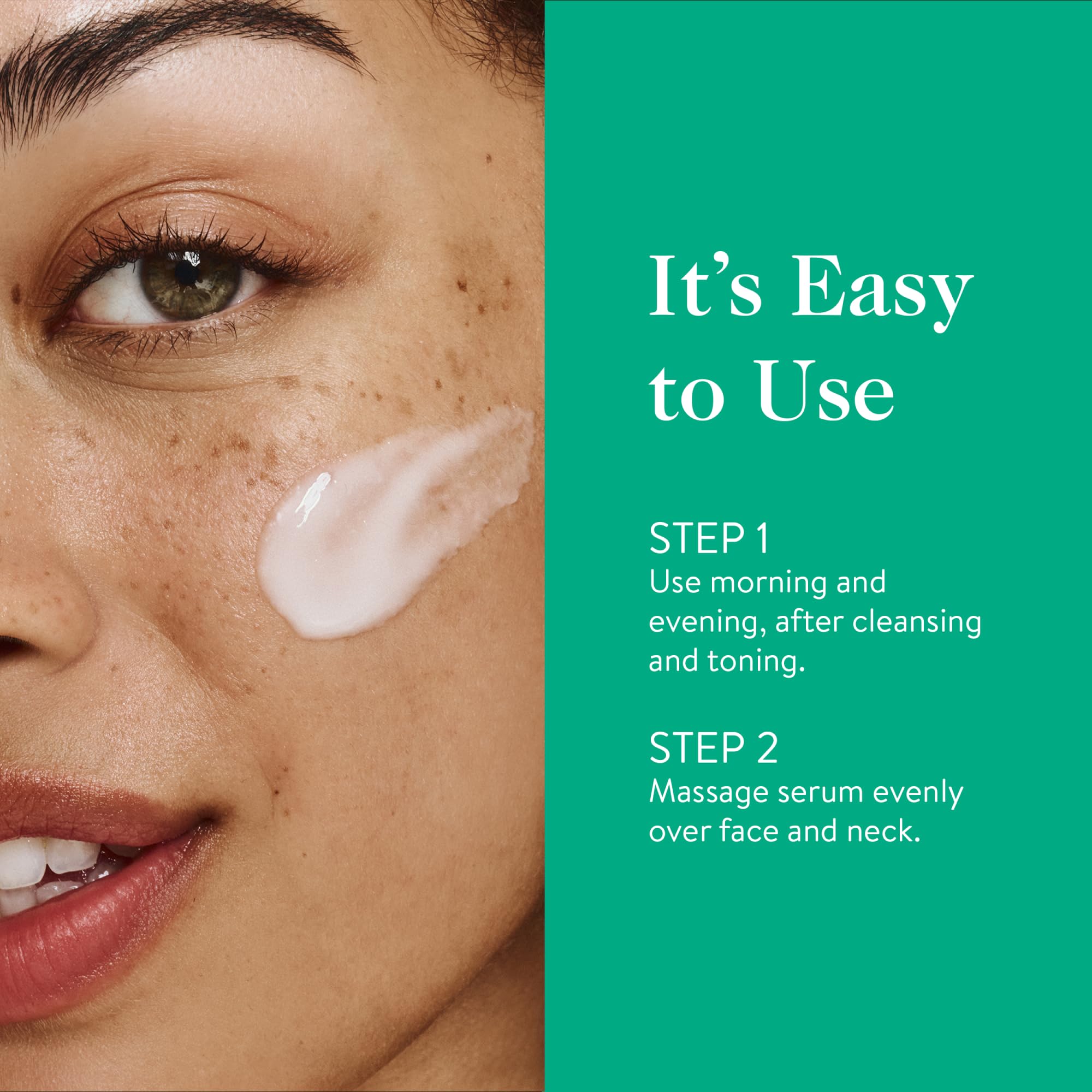 Good Clean Goop Healthy Aging Serum neck application demonstrates spreading without tugging.