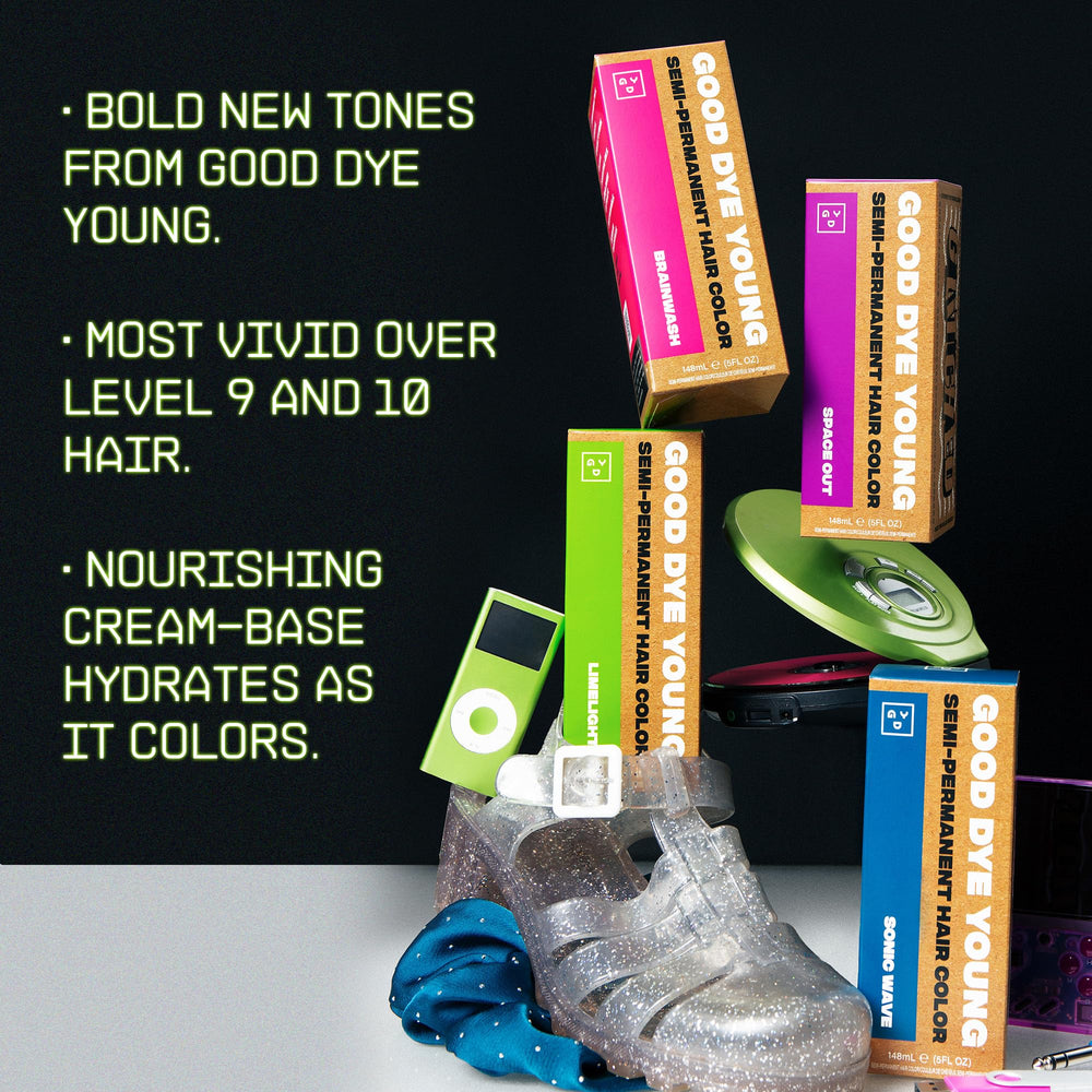 Good Dye Young Brainwash finish on strands suggests deep conditioning and healthy shine.