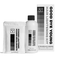 Good Dye Young dust-free powder lightener image showing even lift and low-dust formula.