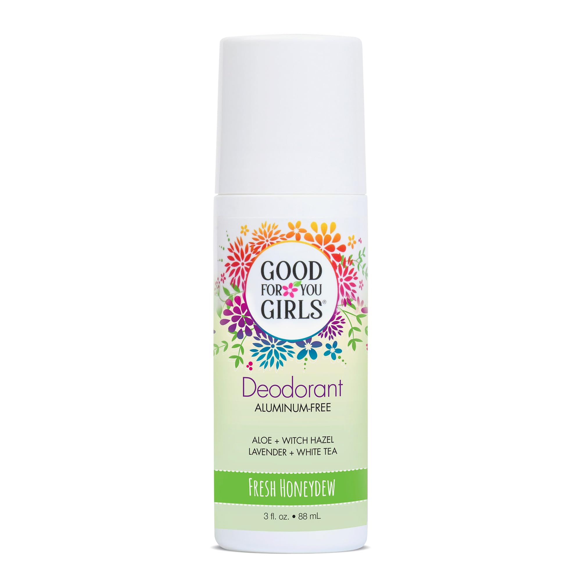 Good For You Girls deodorant clear roll-on honeydew scent for discreet odor protection.