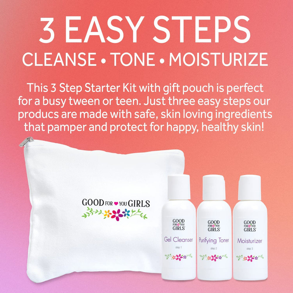 Good For You Girls kit packaging display shows easy three-step routine.
