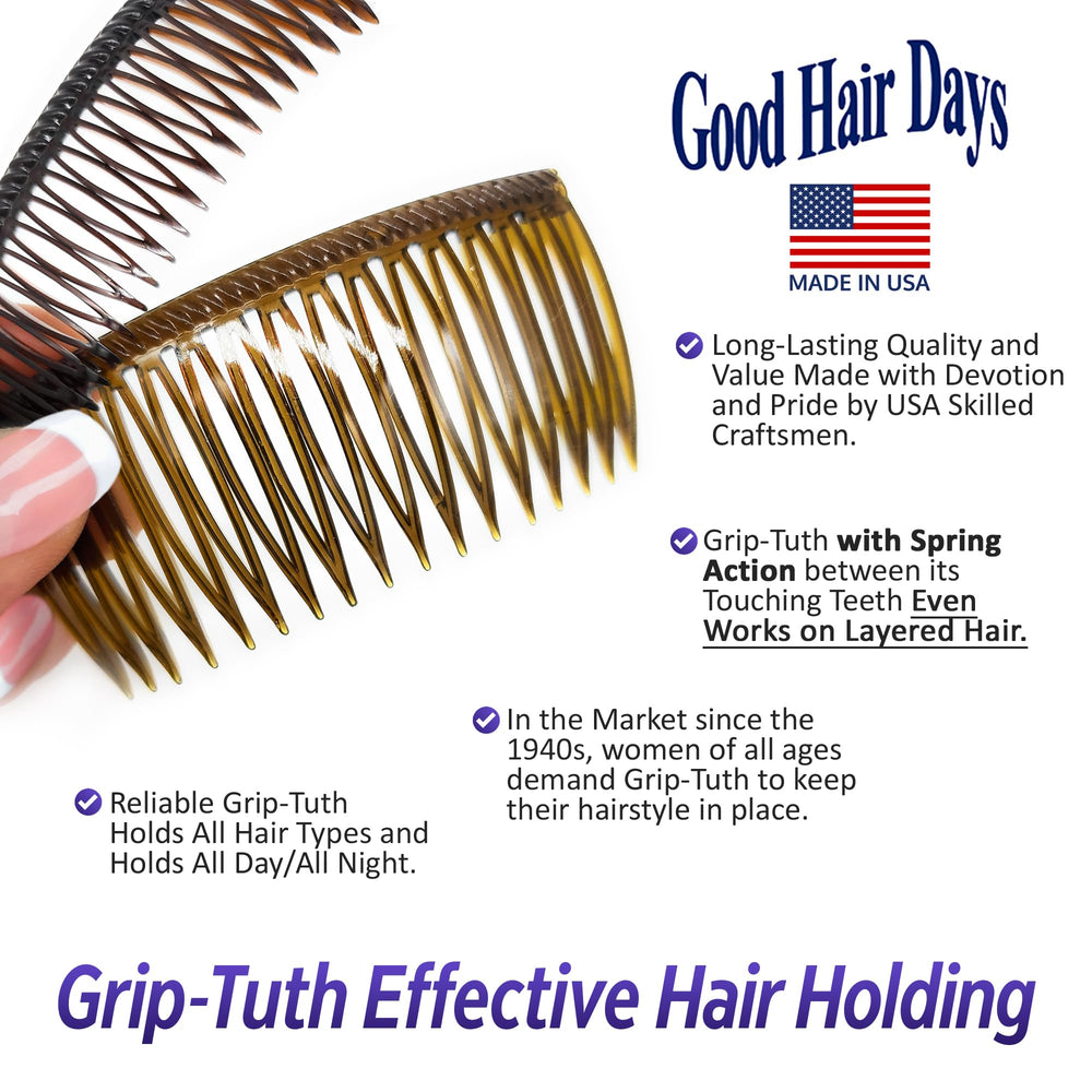 Good Hair Days Grip-Tuth Combs decorative detail highlights decorative accents.