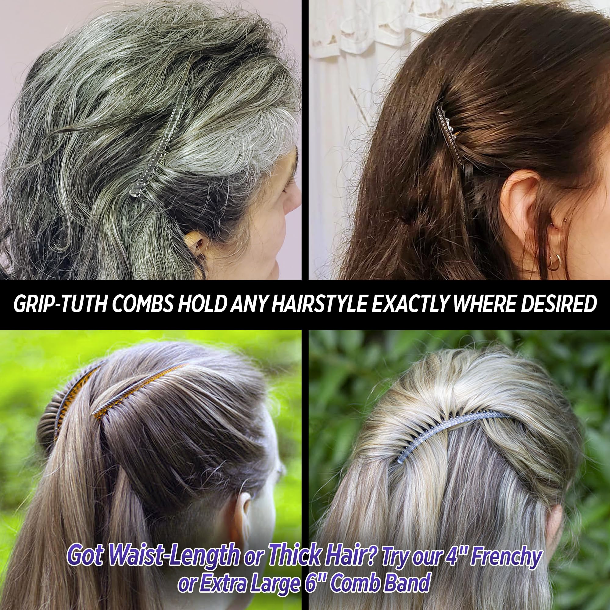 Good Hair Days Grip-Tuth Combs packaged travel-ready for styling on the go.