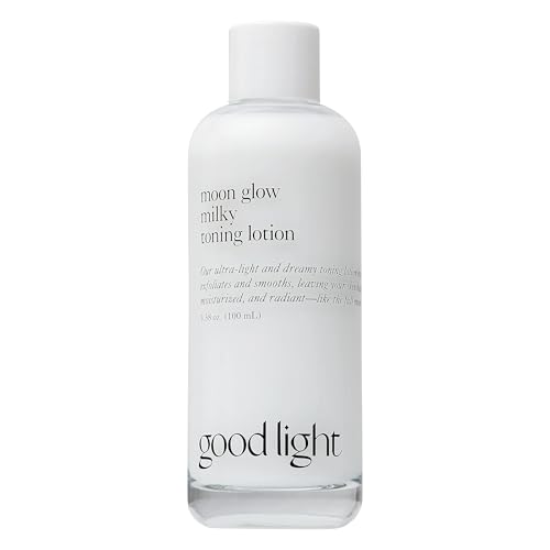 Good Light Moon Glow Milky Toner bottle close-up shows creamy hydration.