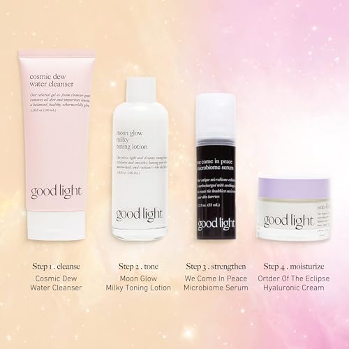 Good Light Moon Glow Milky Toner packaging flatlay emphasizes clean fragrance-free care.
