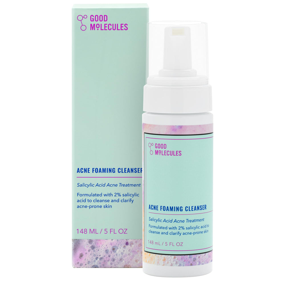 Good Molecules Acne Foaming Cleanser bottle shows 5oz size for daily use
