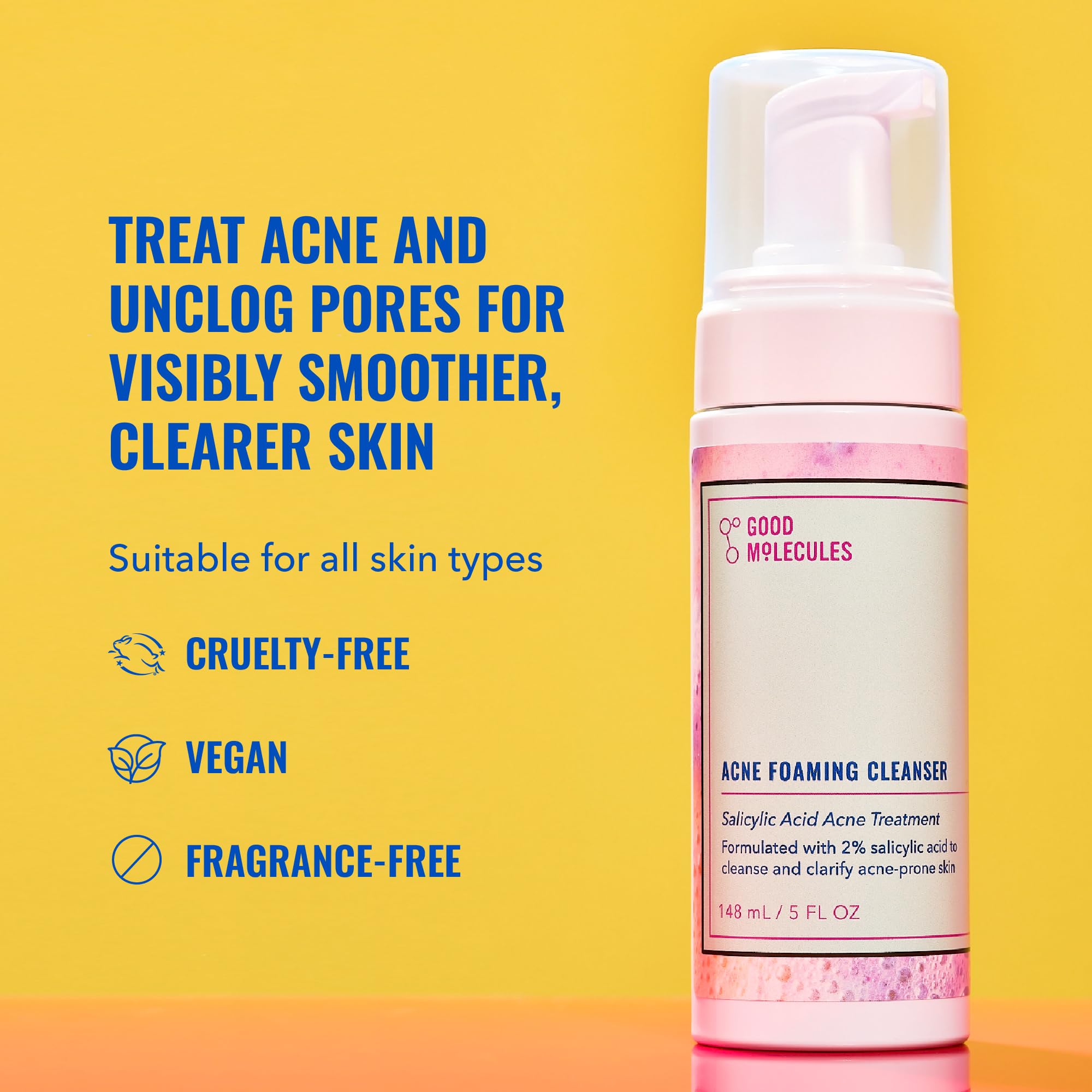 Good Molecules Acne Foaming Cleanser helps clear pores and congestion