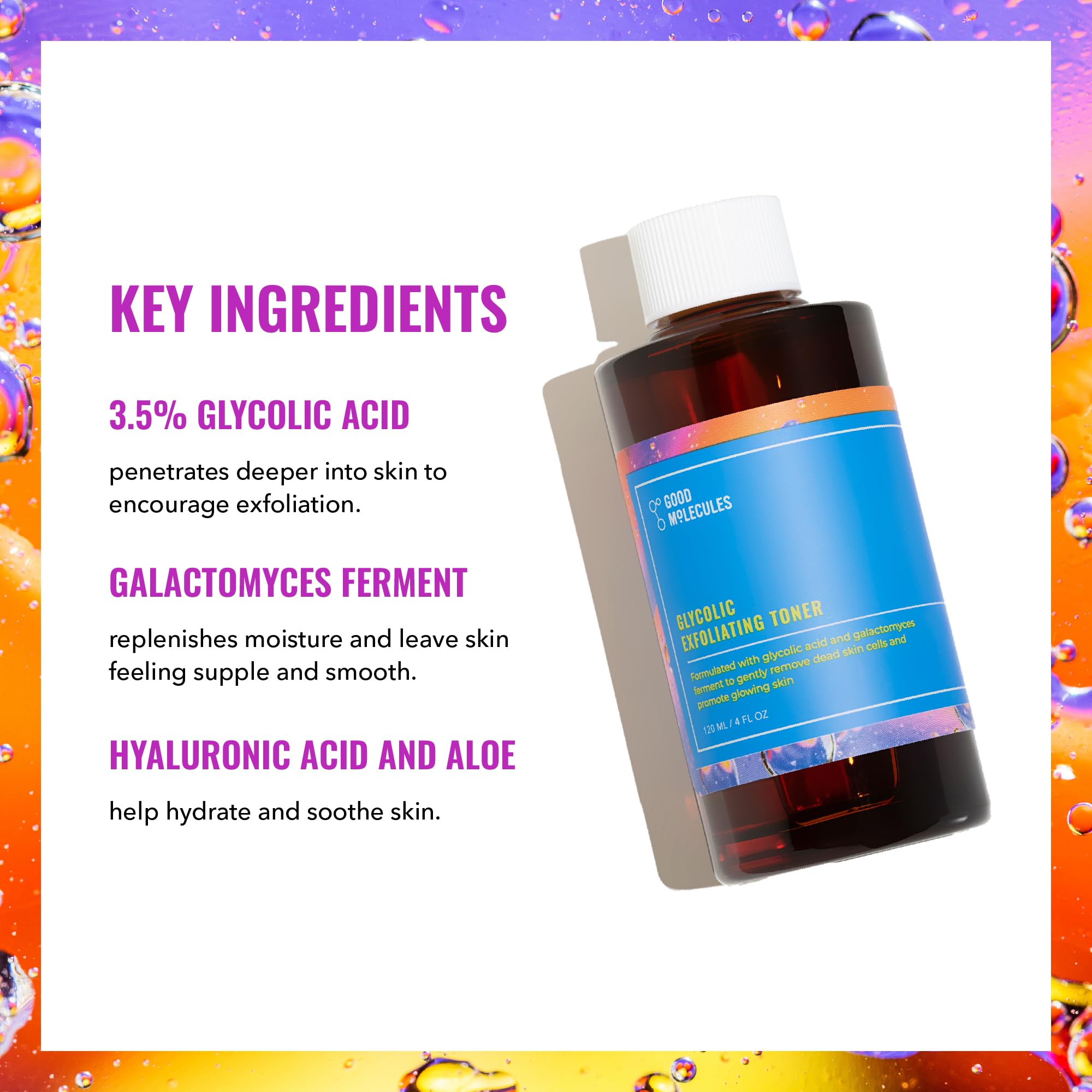 The luxurious texture of Good Molecules Glycolic Exfoliating Toner for gentle exfoliation.