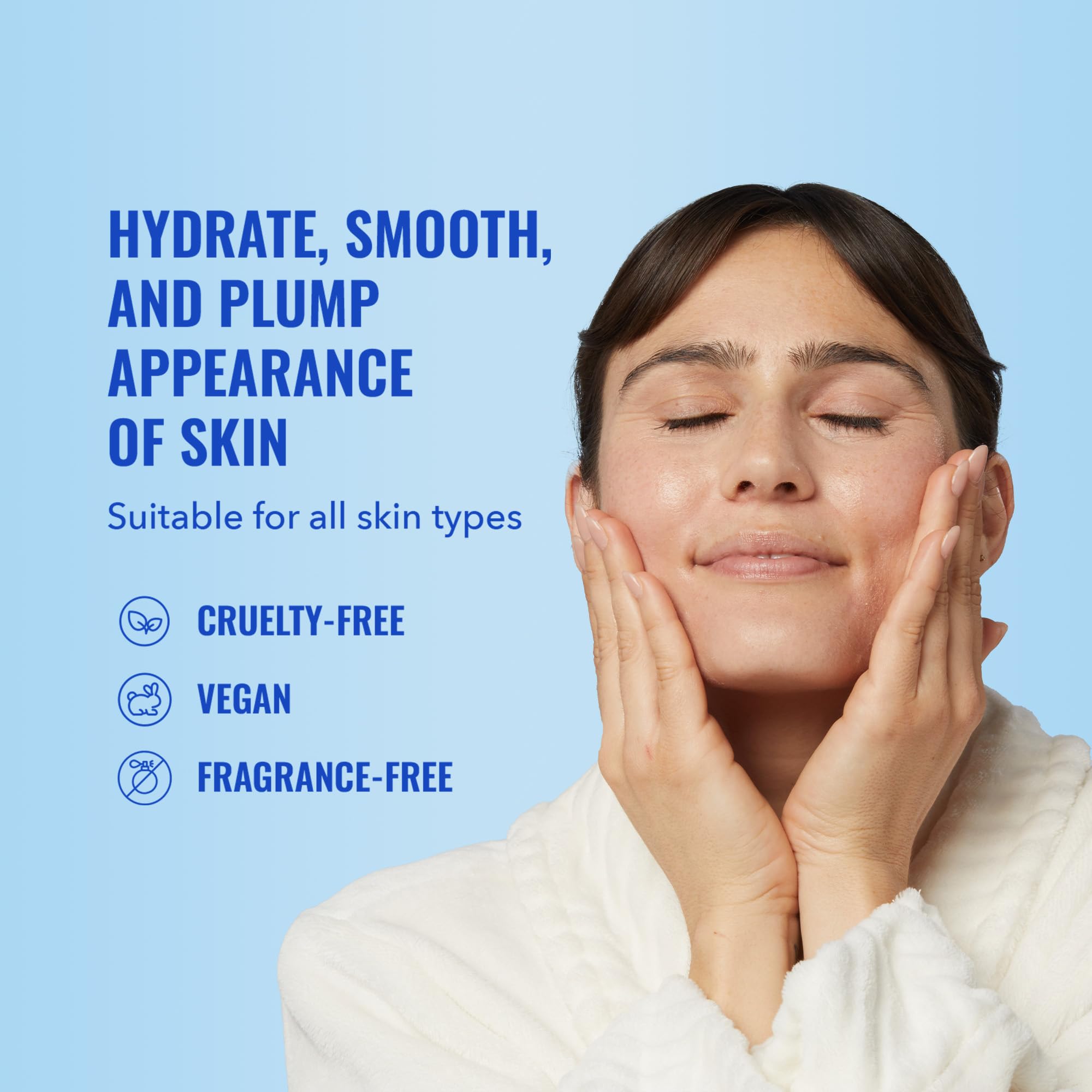 Good Molecules Hyaluronic Acid Serum dispense drop shows easy application for consistent moisture.