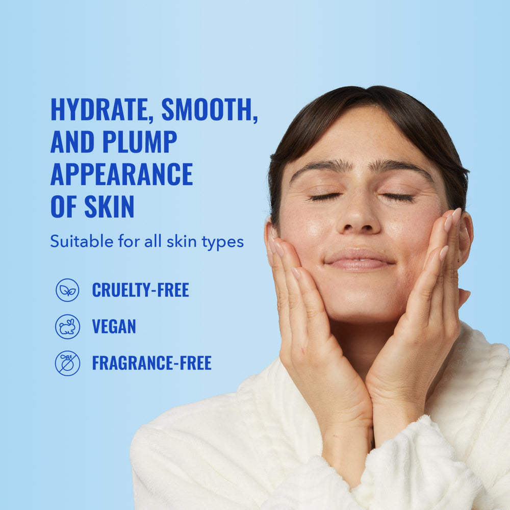 Good Molecules Hyaluronic Acid Serum dispense drop shows easy application for consistent moisture.