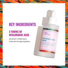 Good Molecules Hyaluronic Acid Serum ingredient label highlights vegan, fragrance-free formula ideal for sensitive skin.